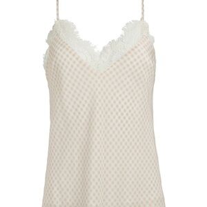 Cream Lace Trim Camisole with Spaghetti Straps